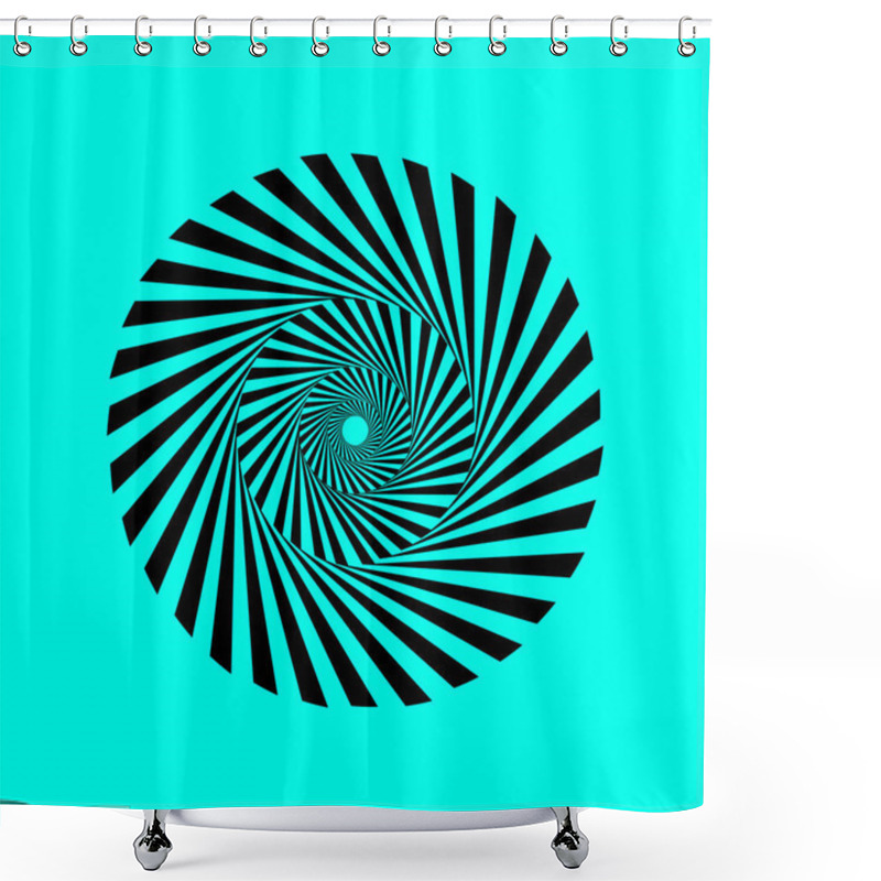 Personality  Psychedelic Acid Sign. Twisted Retro Icon With Whirlpool Or Surreal Distorted Geometric Shape. Round Trippy Sticker. Vintage Hallucinogenic Element. Abstract Flat Vector Illustration Shower Curtains