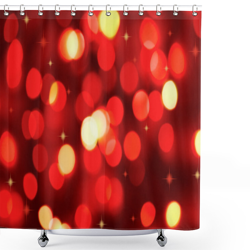 Personality  Background Of Red Holiday Lights Shower Curtains