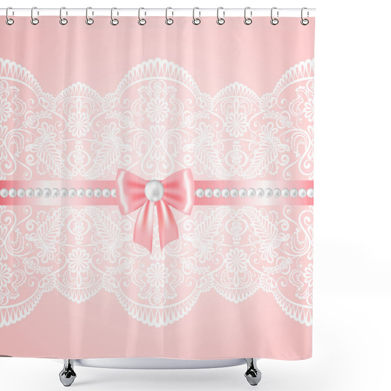 Personality  Lace Fabric Background Shower Curtains