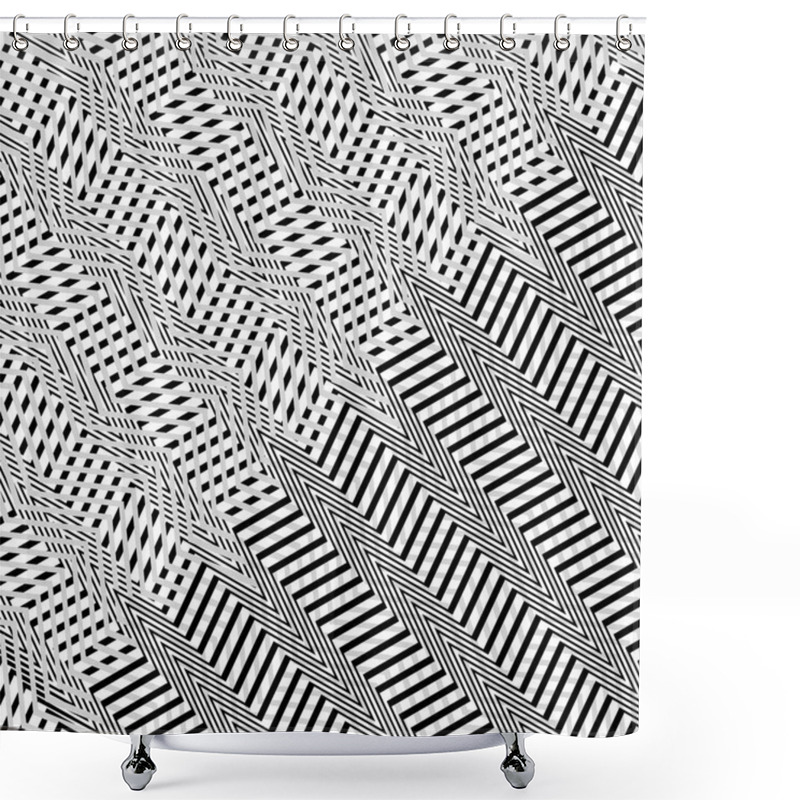 Personality  Interlace, Interlocking Lines. Curve, Flex Intersecting Lines Gr Shower Curtains