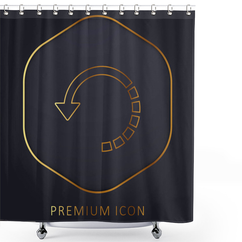 Personality  Arrow Circle With Half Broken Line Golden Line Premium Logo Or Icon Shower Curtains