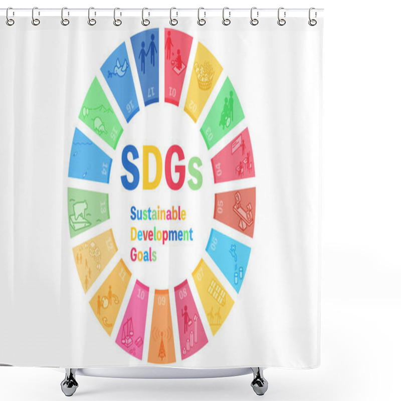 Personality  Logo Mark With SDG Goal Image Shower Curtains