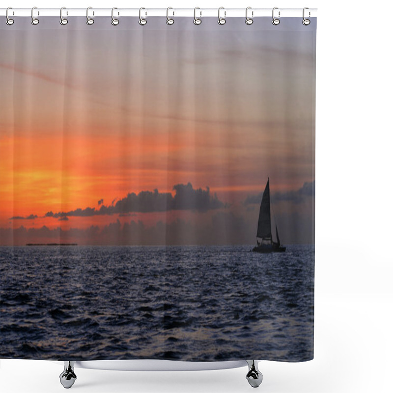 Personality  Famous Sunset At Key West, FL Shower Curtains