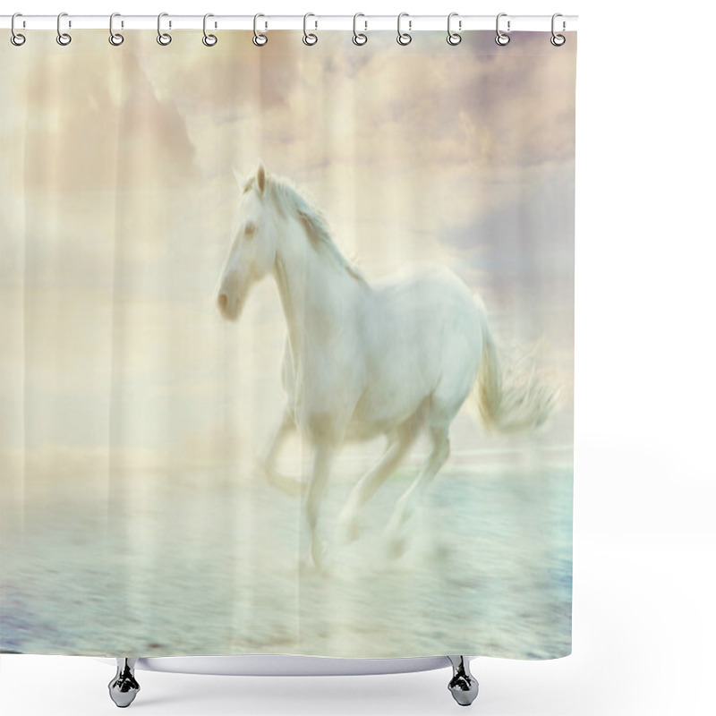 Personality  Fantasy White Horse Shower Curtains