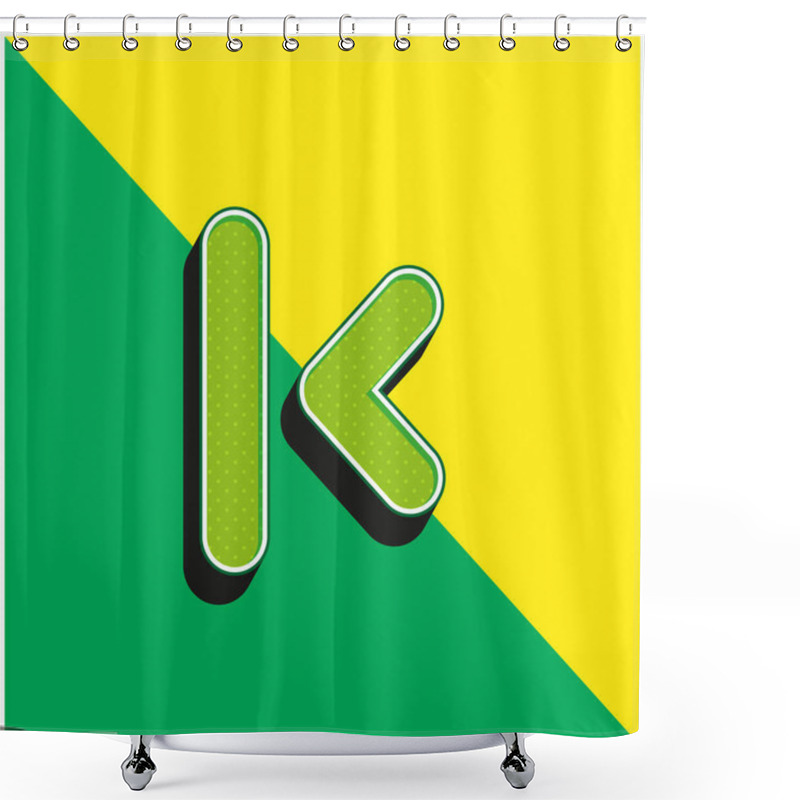 Personality  Arrow Button To Begin Green And Yellow Modern 3d Vector Icon Logo Shower Curtains