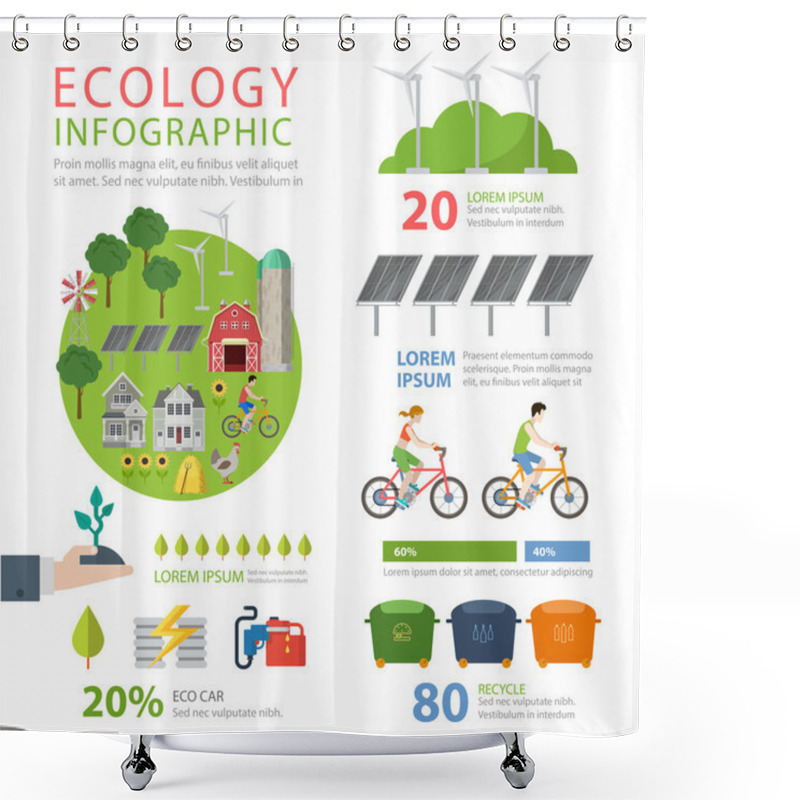 Personality  Ecology Friendly  Infographics Concept Shower Curtains