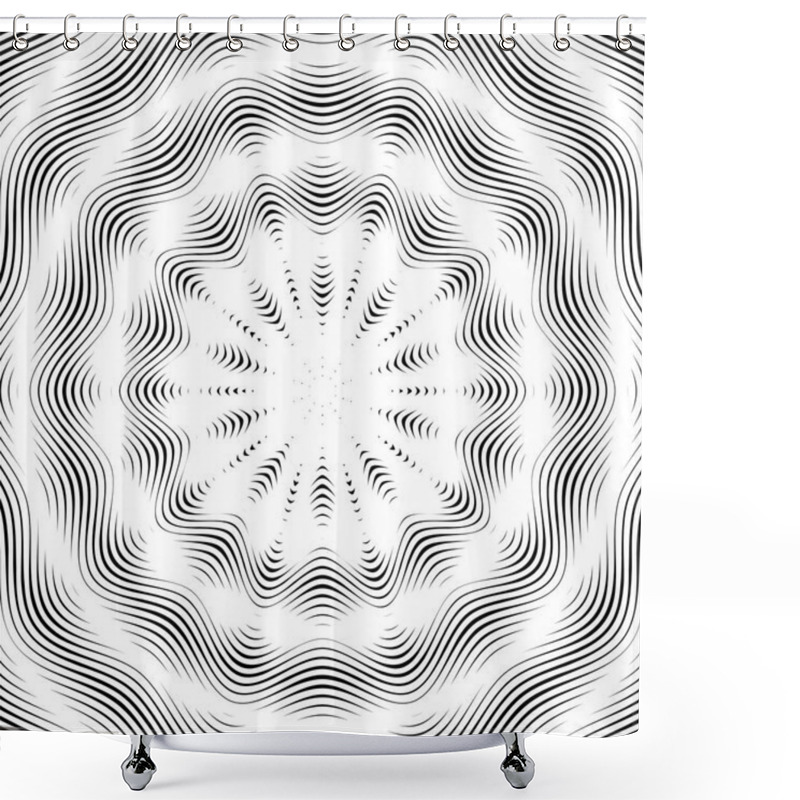 Personality  Unusual Geometric Pattern With Visual Effects Shower Curtains