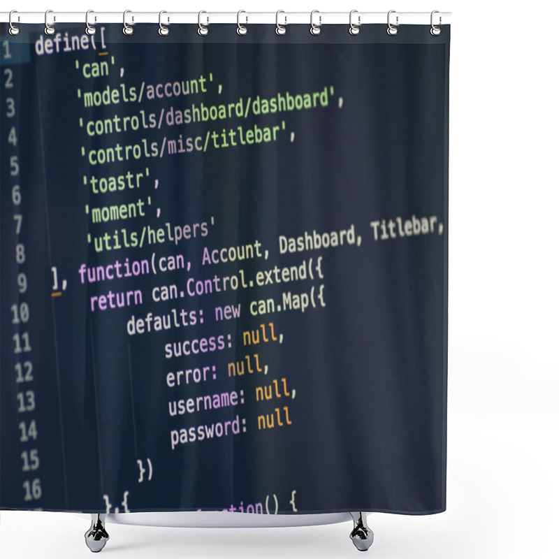 Personality  Javascript Code On Computer Screen Shower Curtains