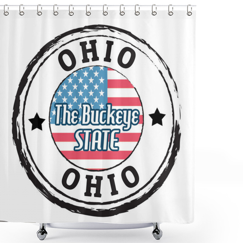 Personality  Ohio, The Buckeye State Stamp Shower Curtains