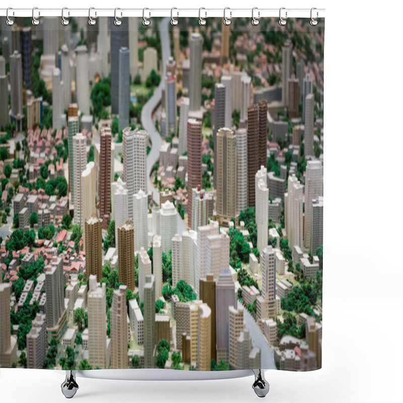 Personality  3D Model Of The City Of Shanghai Shower Curtains