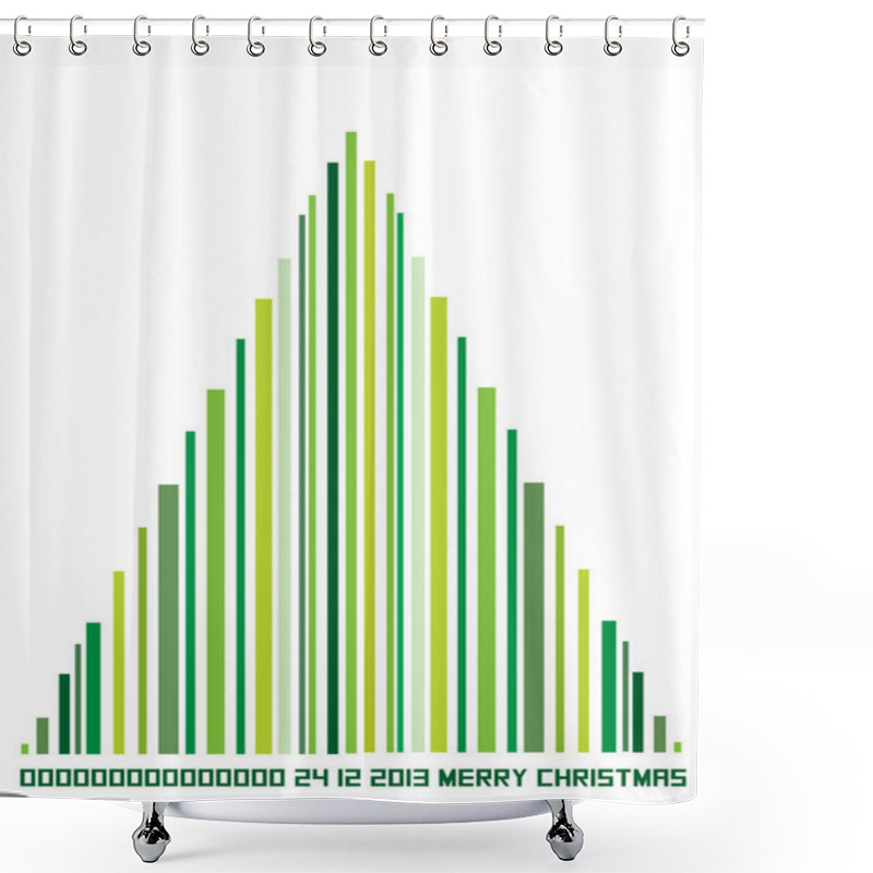 Personality  Bar Code Christmas Tree Shower Curtains