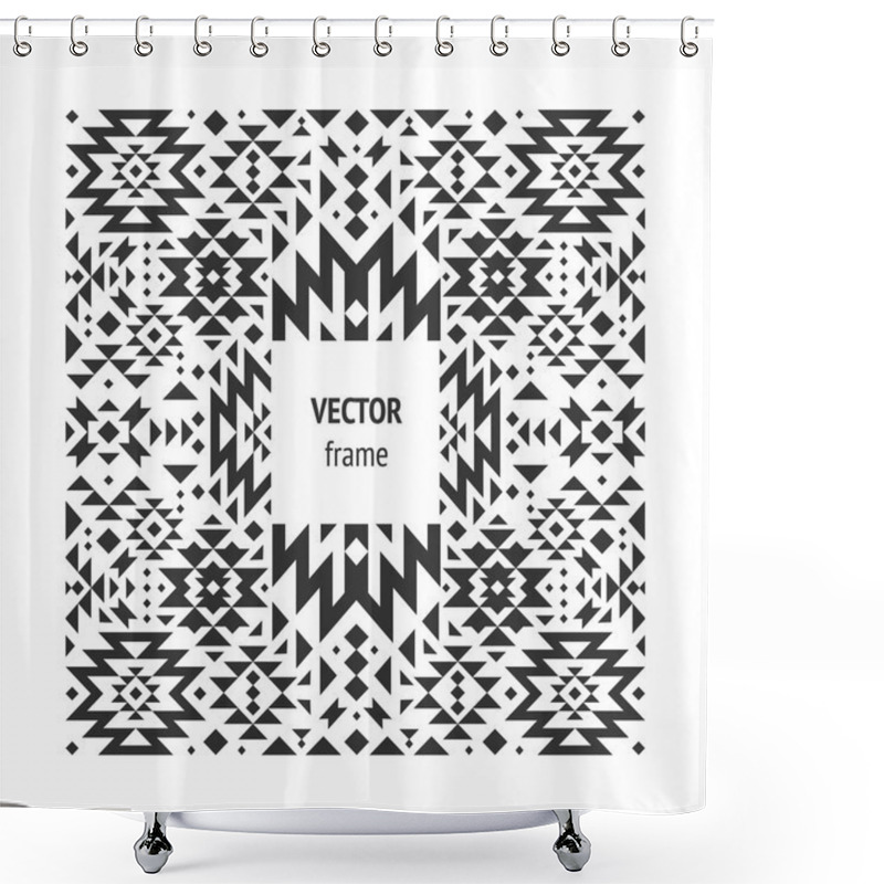 Personality  Vector Abstract Geometric Frame Shower Curtains