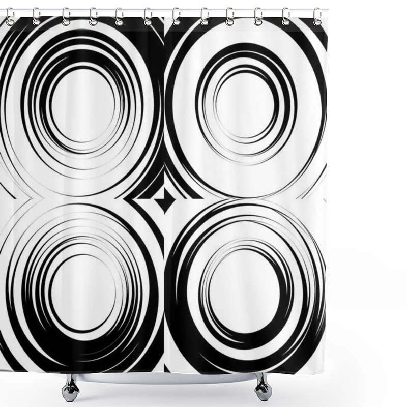 Personality  Set Of Concentric Abstract Circular Backgrounds. Shower Curtains