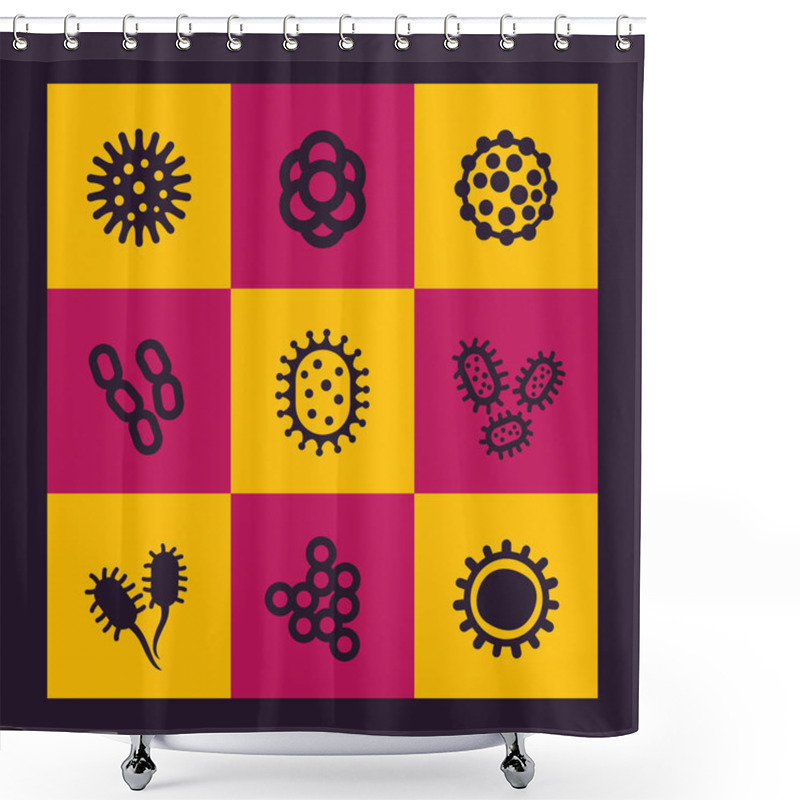 Personality  Bacteria, Microbes And Viruses Icons, Microbiology Shower Curtains