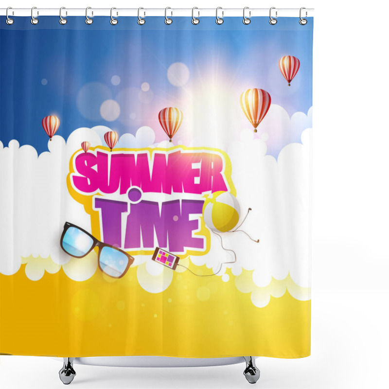 Personality  Summer Time Typography Design Shower Curtains