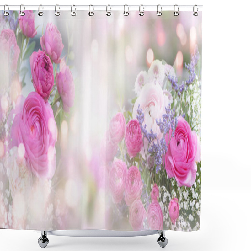 Personality  Still Life With Delicate Roses And Soft Bokeh For A Background Shower Curtains