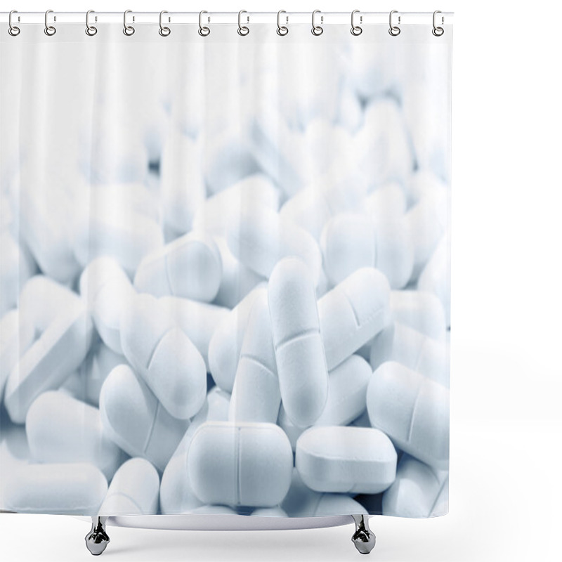 Personality  Pile Of Tablets Shower Curtains