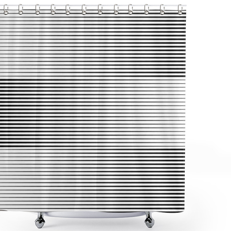 Personality  Gradient Background Vector With Black Lines Pattern, Horizontal And Vertical Black Stripes, Parallel Black Lines From Thick To Thin Shower Curtains