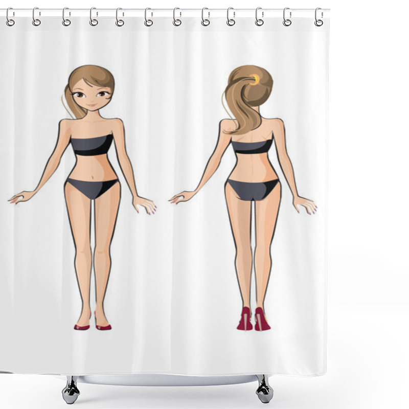 Personality  Girl Cartoon Shower Curtains