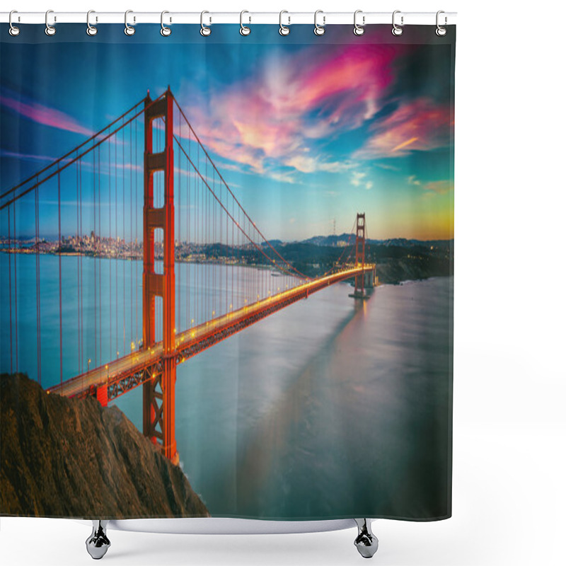 Personality  San Francisco With The Golden Gate Bridge Shower Curtains