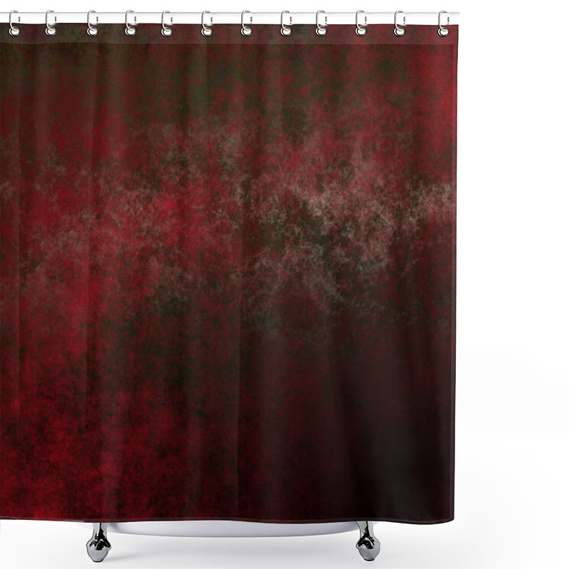 Personality  Grunge Bright Red Silver Black Cloudy Texture Background, Antique Christmas Distressed Paper Design Shower Curtains