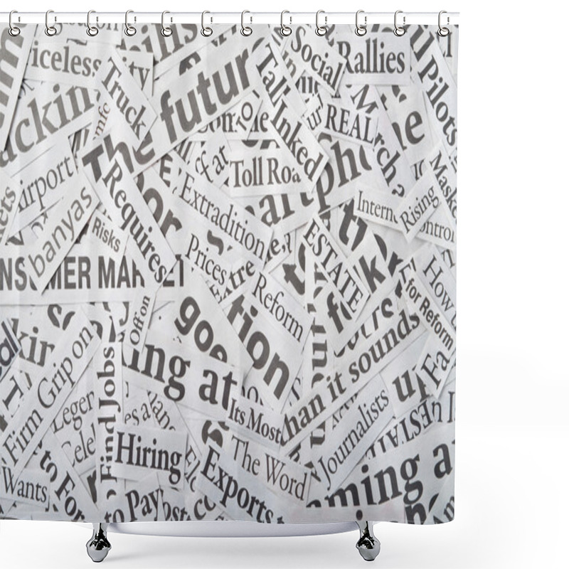 Personality  Newspaper Clippings Shower Curtains