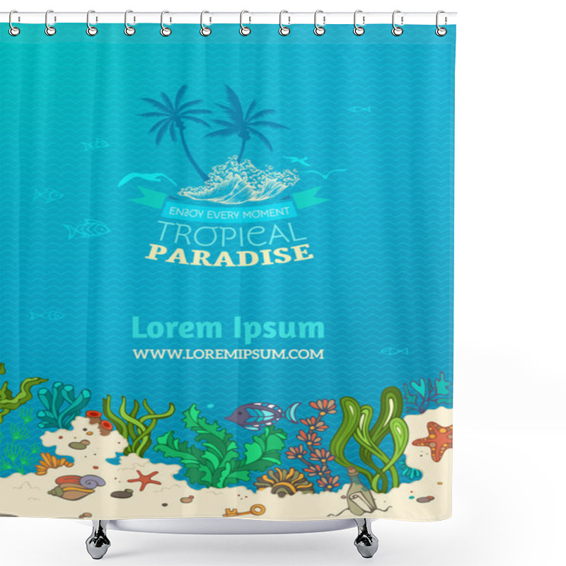 Personality  Tropical Marine Background. Shower Curtains