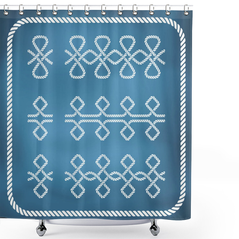 Personality  Nautical Rope Border Shower Curtains