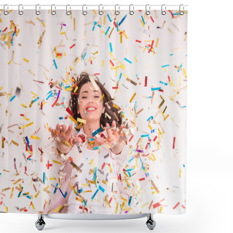 Personality  Happy Woman Shower Curtains