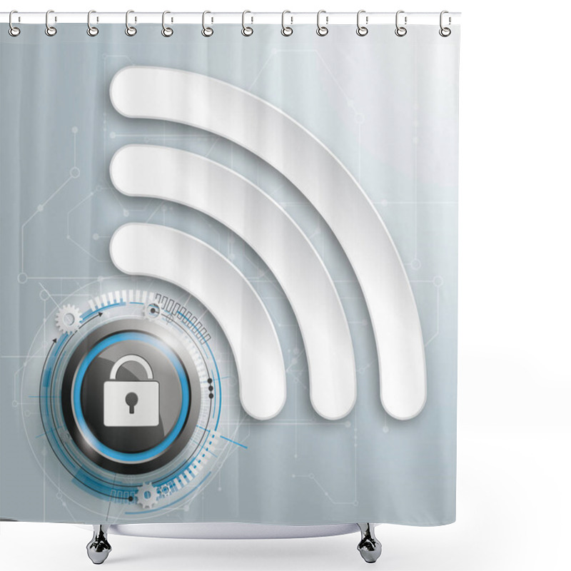 Personality  Infographic Design With WiFi-Symbol Shower Curtains