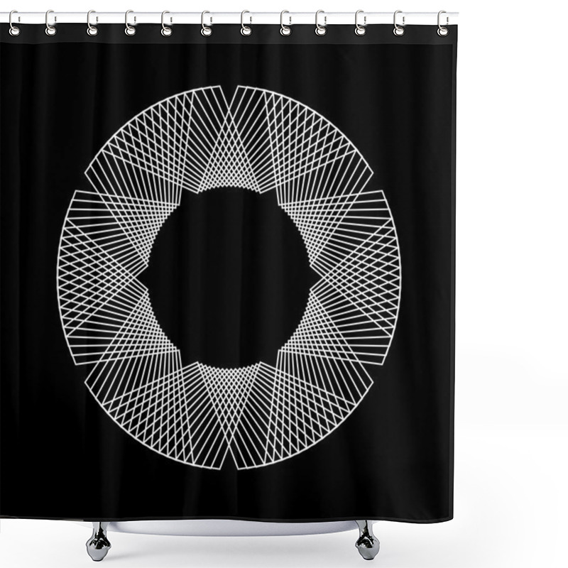 Personality  White Abstract Fractal Shape Shower Curtains