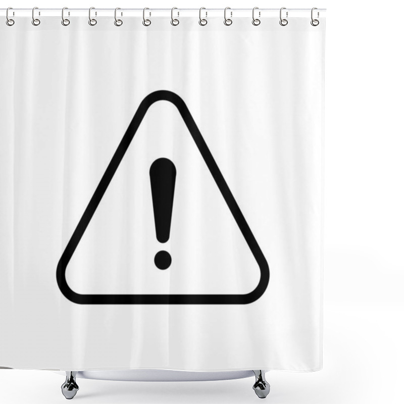 Personality  Hazard Warning Symbol. Vector Warning Icon, Danger Sign, Problem Icon Isolated On White Background For Web, Printing, App And Interface. Shower Curtains