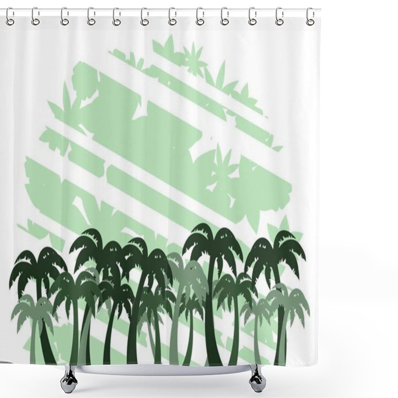 Personality  Vector Illustration Of Palm Trees Shower Curtains