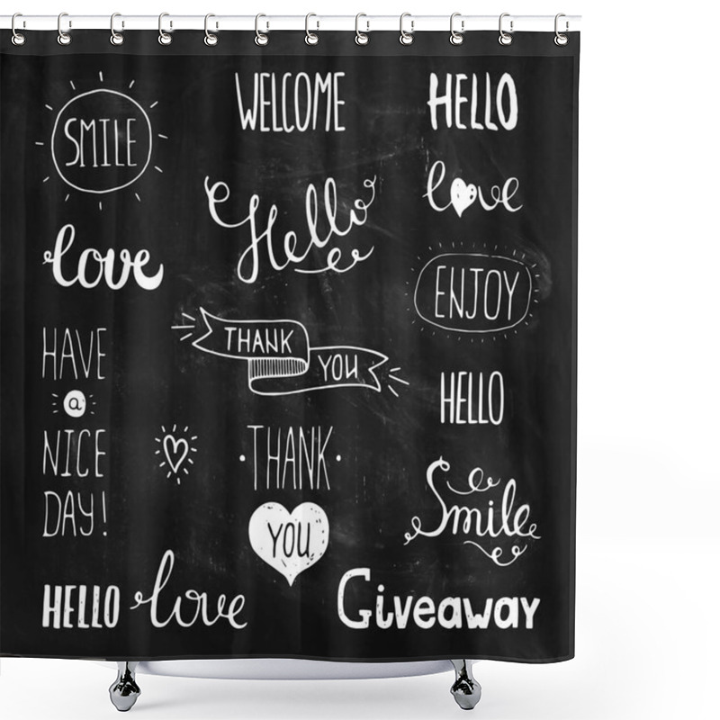 Personality  Vector Photo Overlays, Hand Drawn Lettering Shower Curtains