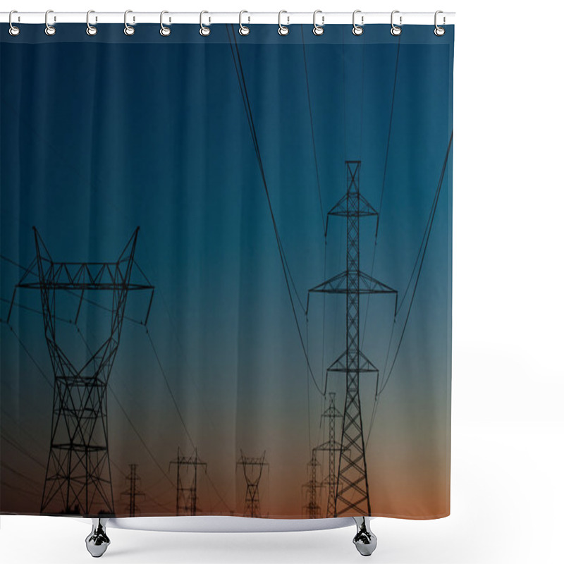 Personality  Electrical Towers At Sunset Shower Curtains