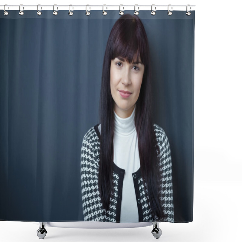 Personality  Attractive Young Woman With A Pensive Expression Shower Curtains