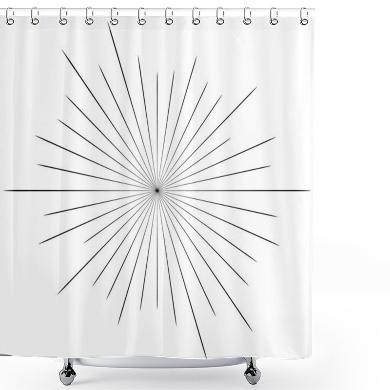 Personality  Circular Radial, Radiating Lines Element  Shower Curtains