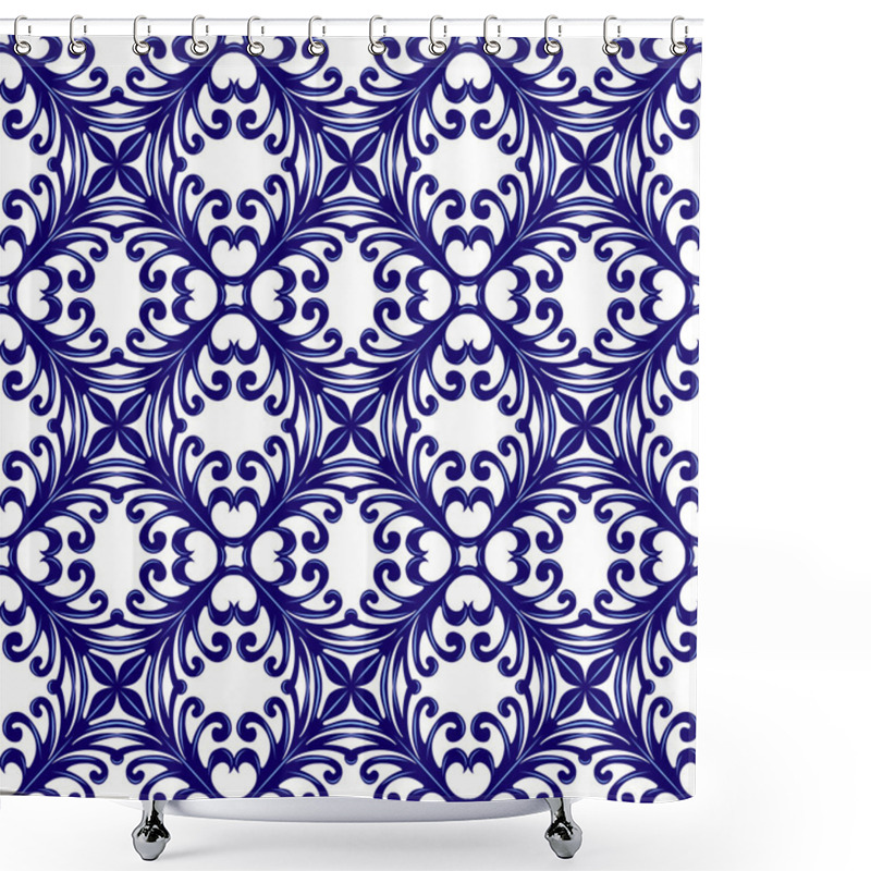 Personality  Italian Traditional Ornament, Floral Pattern Shower Curtains