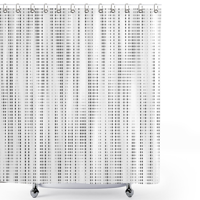 Personality  Dot Pattern. Subtle Fades Dots Pattern. Halftone Faded Grid. Small Point Fadew Texture. Digital Black Fading Points Isolated On White Background For Print Net Design. Vector Illustration Shower Curtains