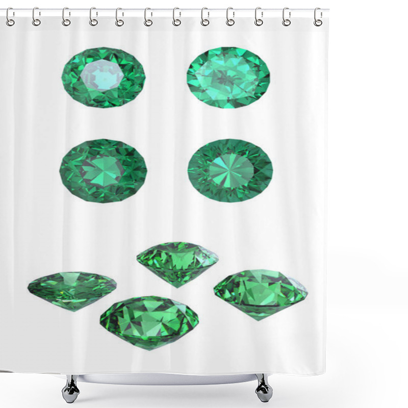 Personality  Round Emerald Shower Curtains