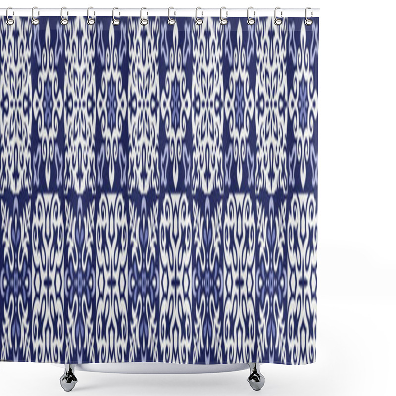 Personality  Azulejos Tile Vector Seamless Pattern Shower Curtains