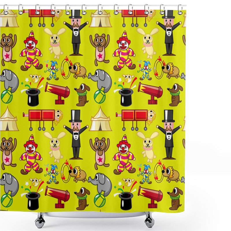 Personality  Seamless Circus Pattern Shower Curtains