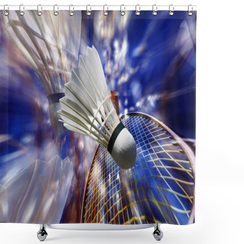 Personality  Badminton Game Shower Curtains