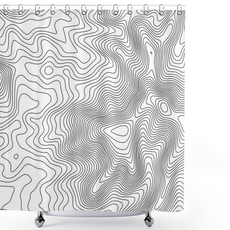 Personality  Topographic Map Background With Space For Copy . Line Topography Map Contour Background , Geographic Grid Abstract Vector Illustration . Abstract Geometric Lines . Shower Curtains