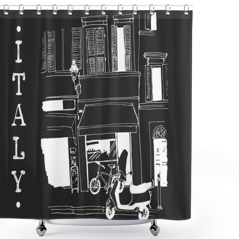 Personality  Sketch Of Parma City With Inscription Shower Curtains