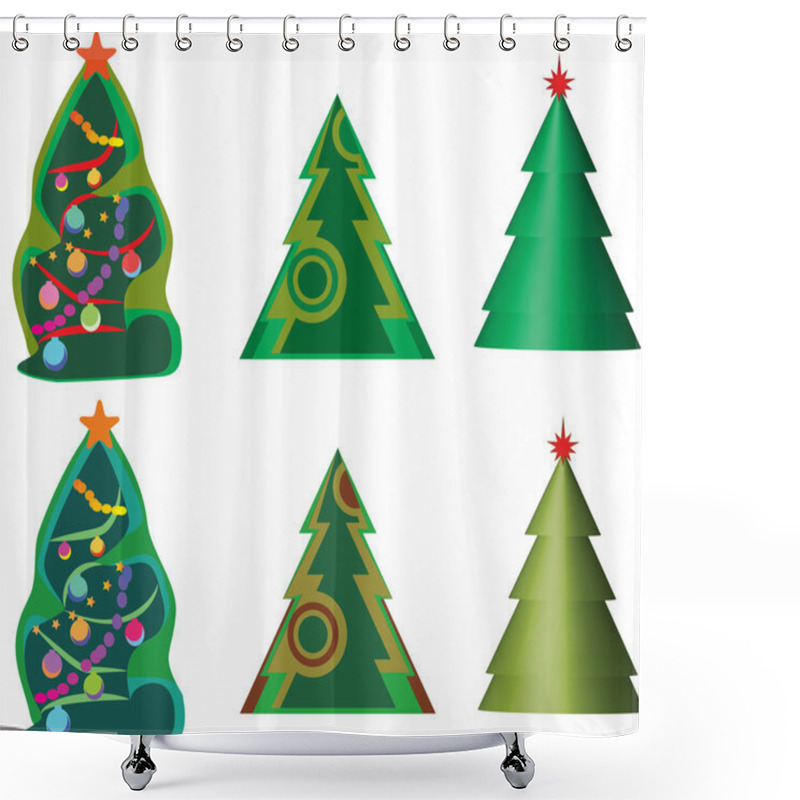 Personality  Christmas Tree Shower Curtains