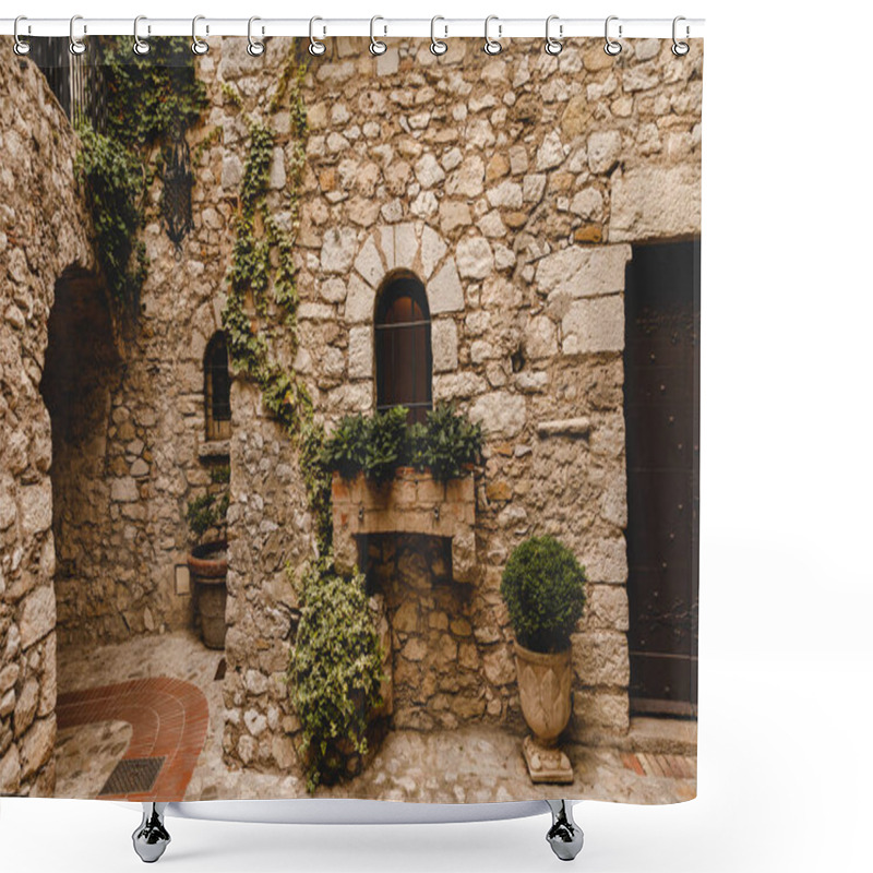 Personality  Ancient Stone Building Shower Curtains