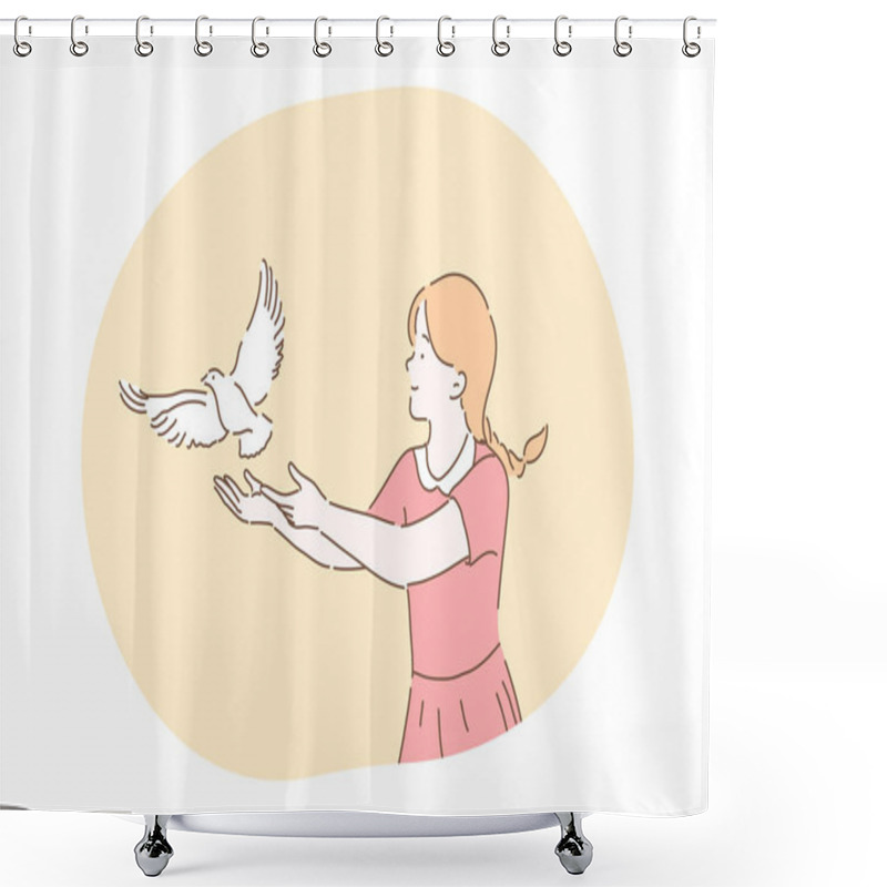 Personality  Freedom, Peace, Harmony, Release, Kindness Concept Shower Curtains