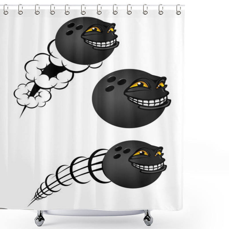 Personality  Cartoon Bowling Balls Characters Shower Curtains