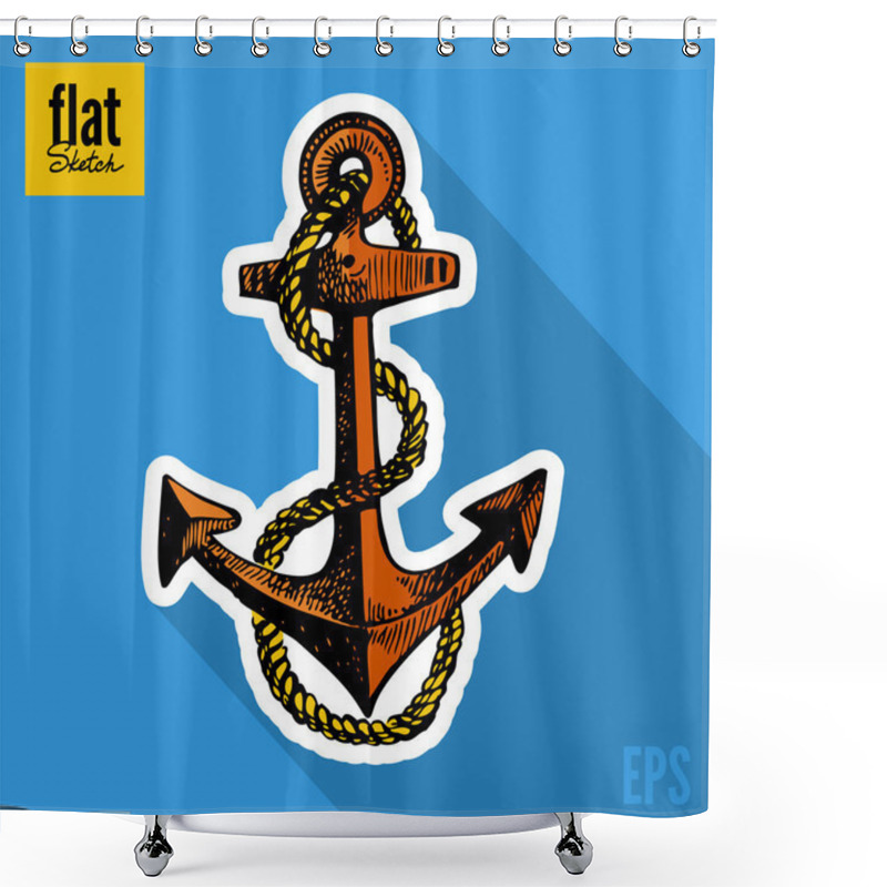 Personality  Hand Drawn Anchor Shower Curtains